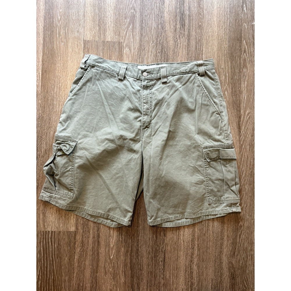 Vintage Y2K Levi's SilverTab Cargo Shorts Mens 36 Khaki Baggy Cut Off Utility